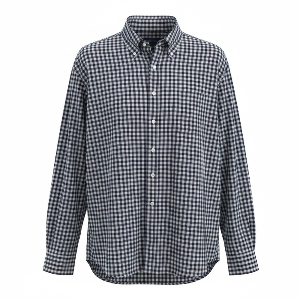Brooks Brothers 346 Original Polo Shirt XL Gingham Button Down Blue Regular Fit